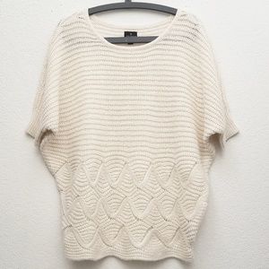 Worthington Cream W/Gold Short Sleeve Sweater